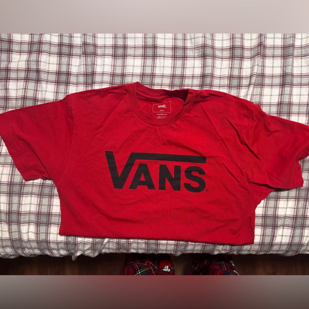 Vans Classic Red Tee with Black Logo